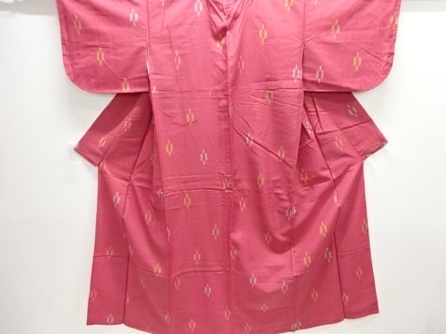 JAPANESE KIMONO / ANTIQUE KIMONO / SILK / TAISHO ROMAN STYLE / WOVEN ABSTRACT PATTERN